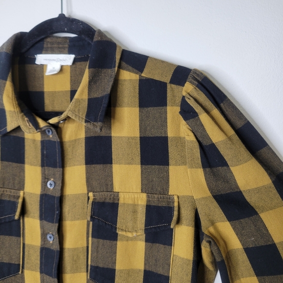 Treasure & Bond Yellow and Black Plaid Button Down Shirt - Picture 3 of 8
